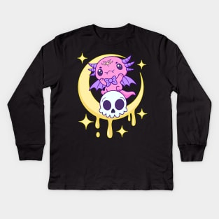 Axolotl Gothic Kawaii Pastel Goth Kids Long Sleeve T-Shirt